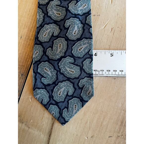 Retro Design Studios Men's Neck Tie. Paisley style print. blue/grey/tan. office - Picture 4 of 4